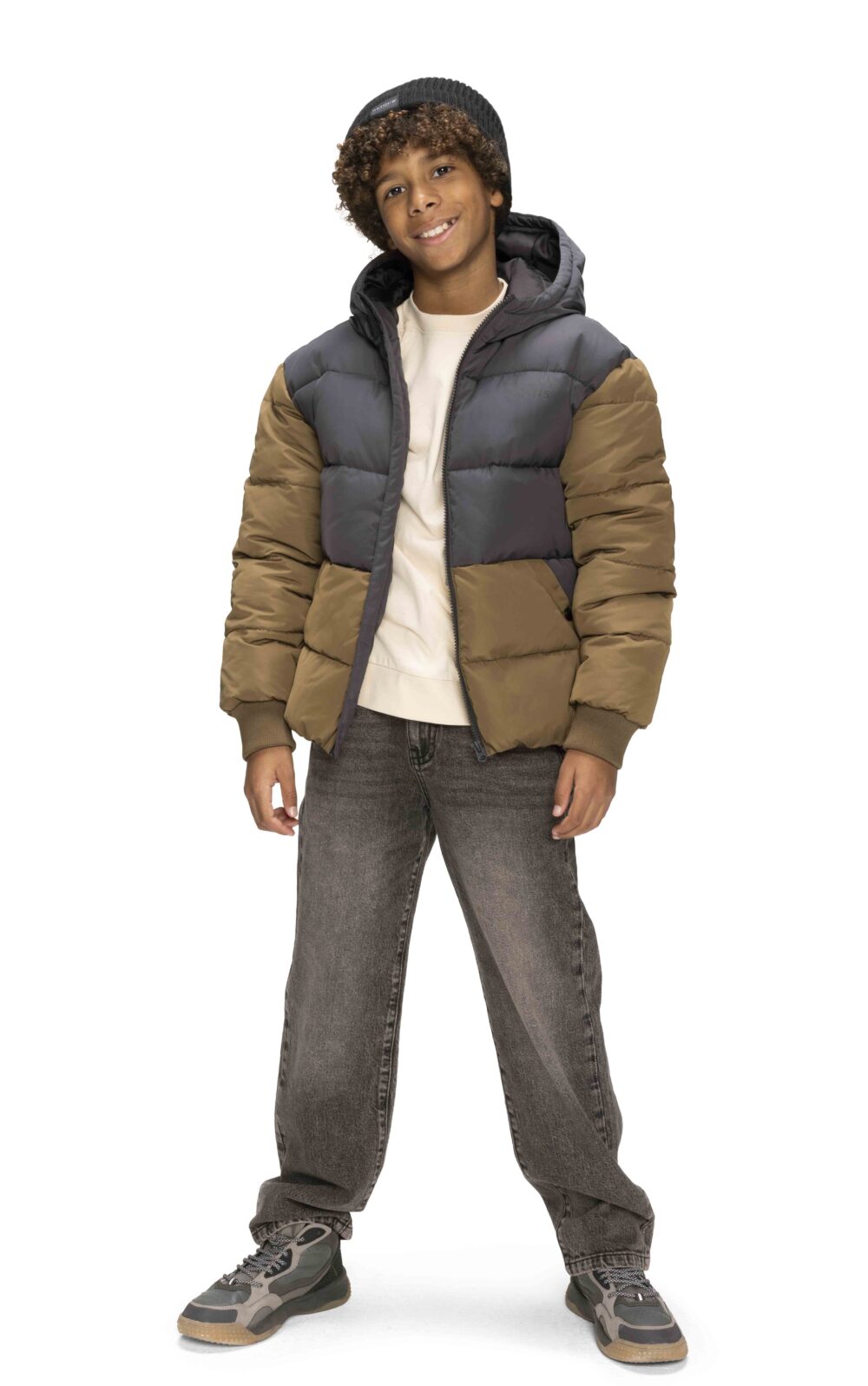 Manuel Oversized - brown grey denim